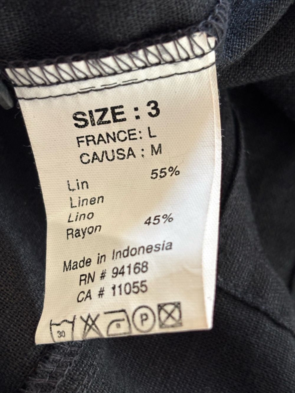Tara Vao Black Lightweight Linen-Rayon Button Shirt Size Medium Women’s Classic - Picture 3 of 10